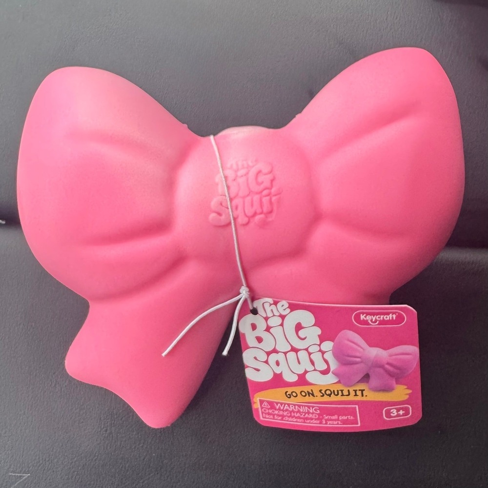 The Big Squij Squish Pink Bow Sensory Squishy Fidget Stress Relief Viral Toy New
